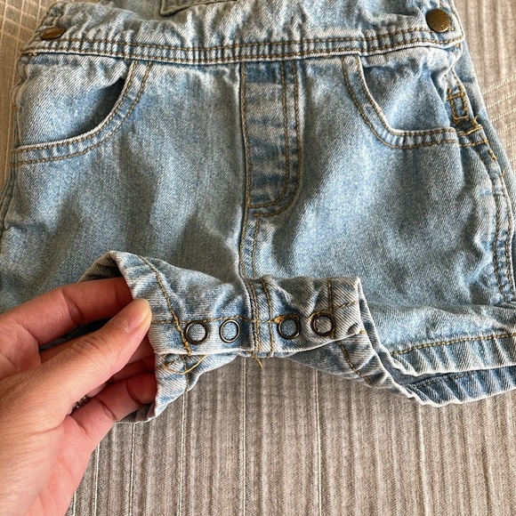 Vintage Guess Baby Overalls 6 Months Denim Shortalls 90s Y2K Infant Made In USA - Picture 7 of 8